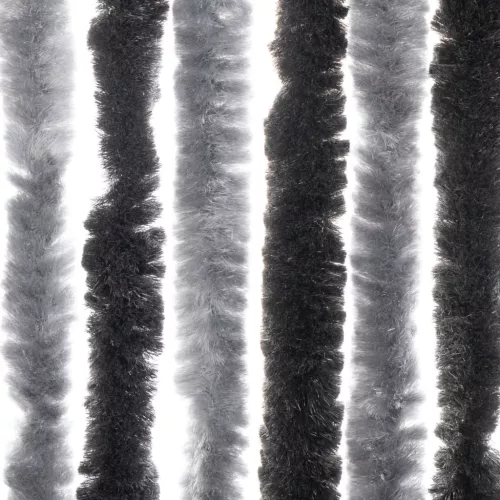 Szürke és fekete zsenília rovarfüggöny 100 x 230 cm