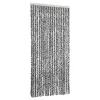 Szürke és fekete és fehér zsenília rovarfüggöny 90x220 cm