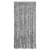 Szürke és fekete és fehér zsenília rovarfüggöny 90x220 cm