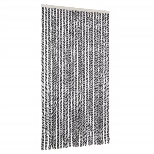Szürke és fekete és fehér zsenília rovarfüggöny 100 x 200 cm