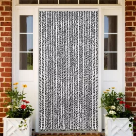   Szürke és fekete és fehér zsenília rovarfüggöny 100x220 cm