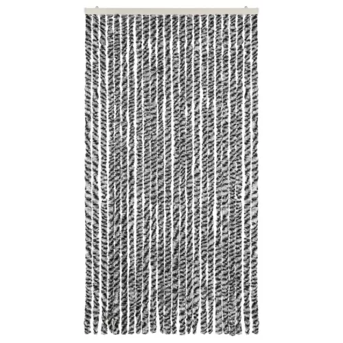 Szürke és fekete és fehér zsenília rovarfüggöny 100x220 cm