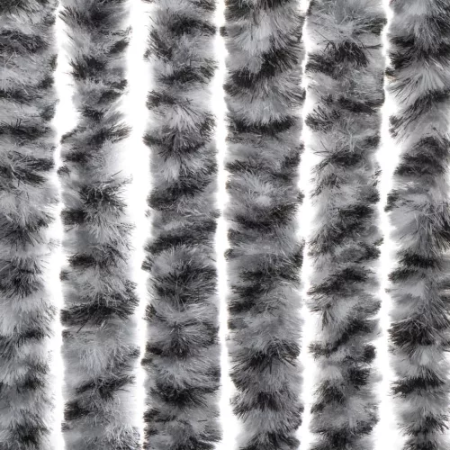 Szürke és fekete és fehér zsenília rovarfüggöny 100x220 cm