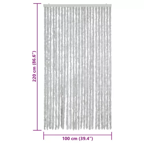 Szürke zsenília rovarfüggöny 100x220 cm