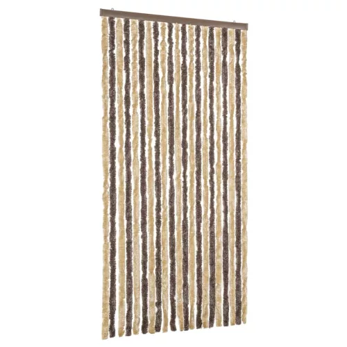 Sötétbarna és bézs zsenília rovarfüggöny 90 x 220 cm