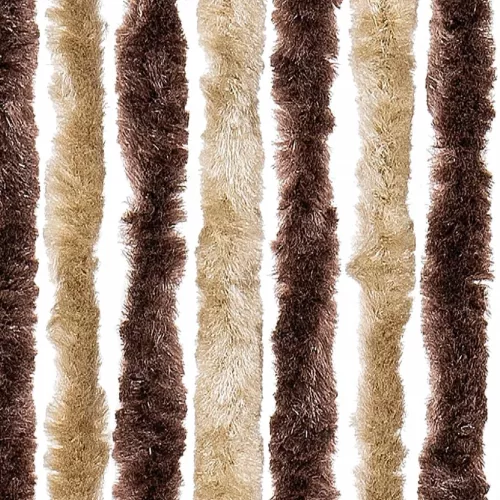 Bézs és világosbarna zsenília rovarfüggöny 100 x 230 cm