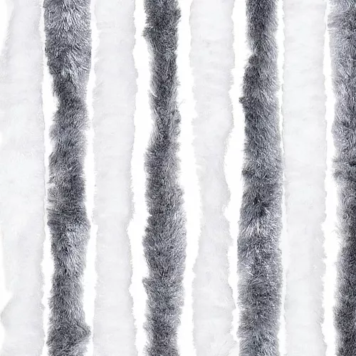 Szürke és fehér zsenília rovarfüggöny 100 x 230 cm