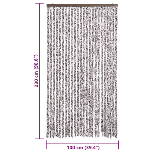 Barna és bézs zsenília rovarfüggöny 100 x 230 cm
