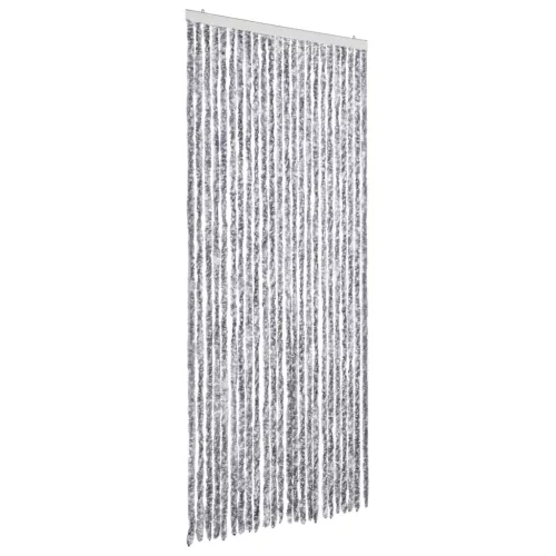 Fehér és szürke zsenília rovarfüggöny 100 x 230 cm