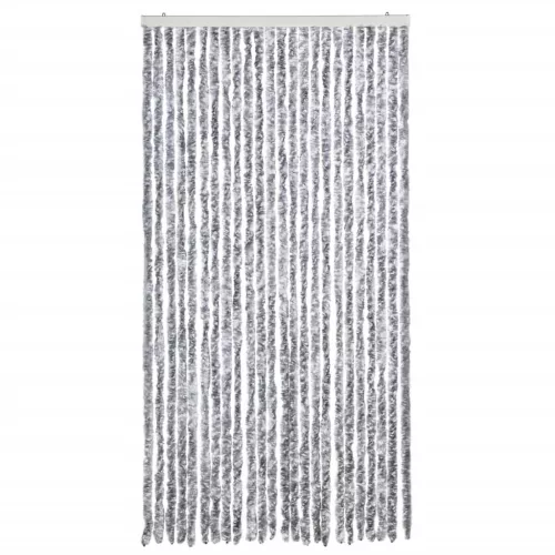 Fehér és szürke zsenília rovarfüggöny 100 x 230 cm