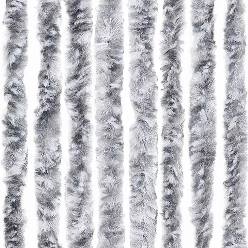 Fehér és szürke zsenília rovarfüggöny 100 x 230 cm