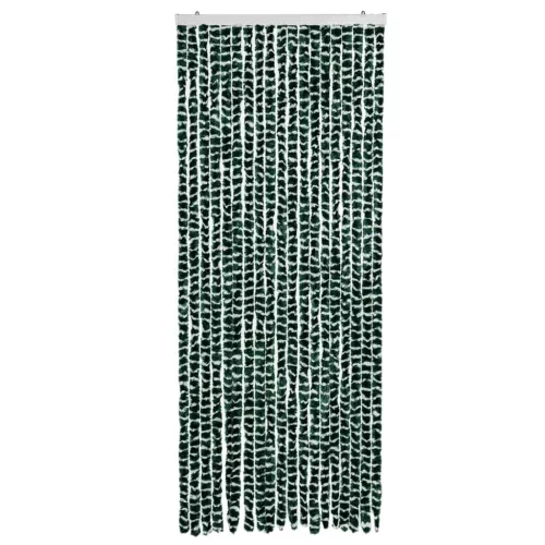 Zöld és fehér zsenília rovarfüggöny 56 x 200 cm
