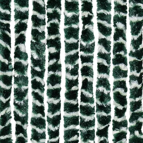 Zöld és fehér zsenília rovarfüggöny 56 x 200 cm