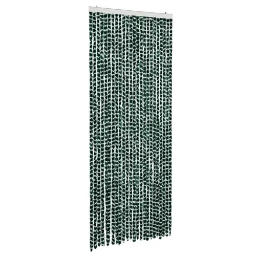 Zöld és fehér zsenília rovarfüggöny 100 x 230 cm