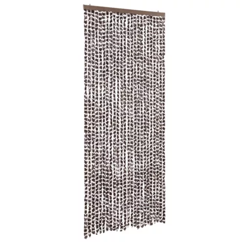 Barna és fehér zsenília rovarfüggöny 100 x 230 cm