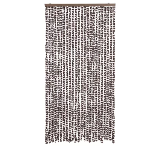 Barna és fehér zsenília rovarfüggöny 100 x 230 cm