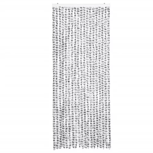Világosszürke és sötétszürke zsenília rovarfüggöny 56 x 200 cm