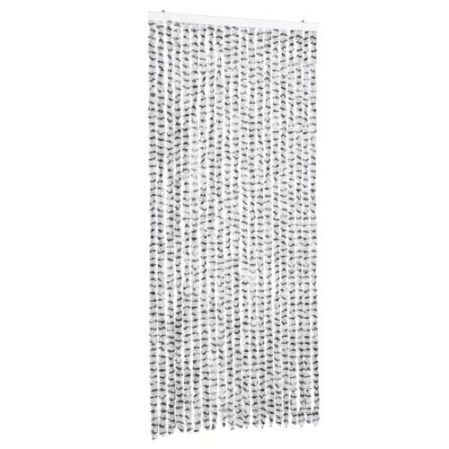 Világosszürke és sötétszürke zsenília rovarfüggöny 90 x 200 cm