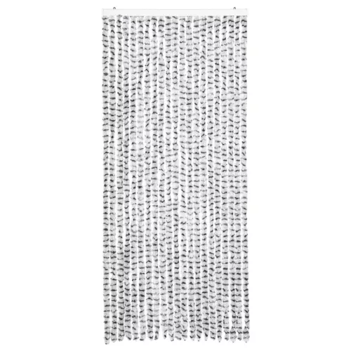 Világosszürke és sötétszürke zsenília rovarfüggöny 90 x 200 cm