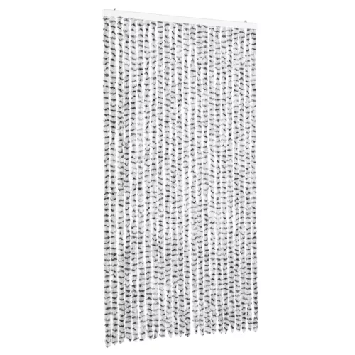 Világosszürke és sötétszürke zsenília rovarfüggöny 100 x 230 cm