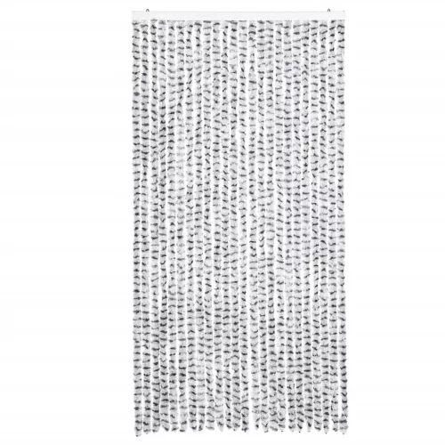 Világosszürke és sötétszürke zsenília rovarfüggöny 100 x 230 cm
