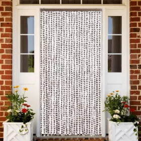 Tópszínű és fehér zsenília rovarfüggöny 100 x 230 cm