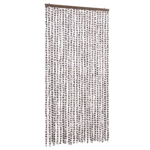 Tópszínű és fehér zsenília rovarfüggöny 100 x 230 cm