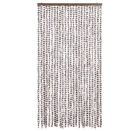 Tópszínű és fehér zsenília rovarfüggöny 100 x 230 cm