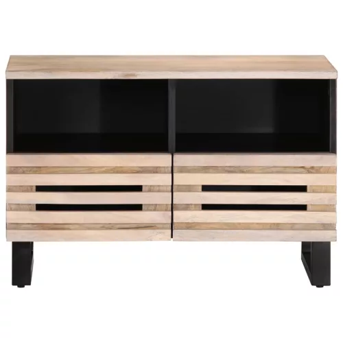 Fehér tömör mangófa TV-szekrény 70 x 34 x 46 cm