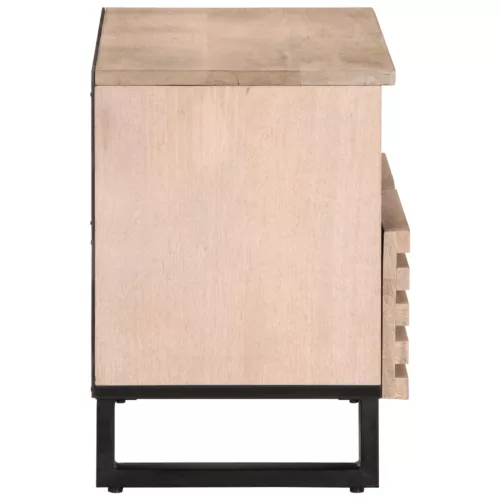 Fehér tömör mangófa TV-szekrény 70 x 34 x 46 cm