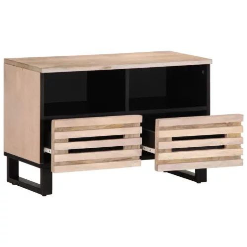 Fehér tömör mangófa TV-szekrény 70 x 34 x 46 cm