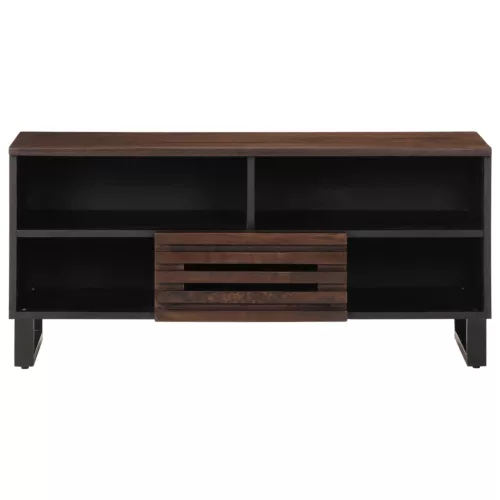 Barna tömör mangófa TV-szekrény 100 x 34 x 46 cm