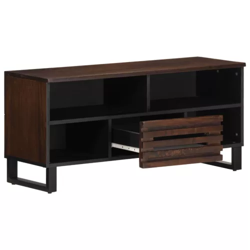 Barna tömör mangófa TV-szekrény 100 x 34 x 46 cm