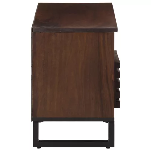 Barna tömör mangófa TV-szekrény 100 x 34 x 46 cm