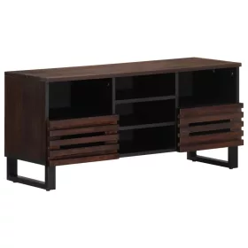 Barna tömör mangófa TV-szekrény 100 x 34 x 46 cm