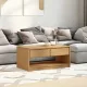SAUDA tölgyszínű tömör fenyőfa dohányzóasztal 99 x 55 x 45 cm