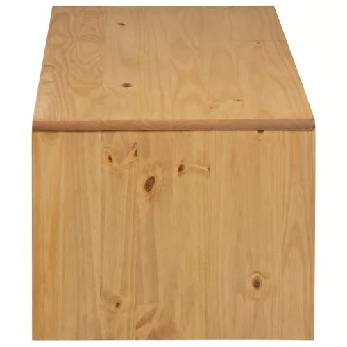 SAUDA tölgyszínű tömör fenyőfa dohányzóasztal 99 x 55 x 45 cm