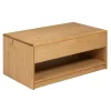 SAUDA tölgyszínű tömör fenyőfa dohányzóasztal 99 x 55 x 45 cm