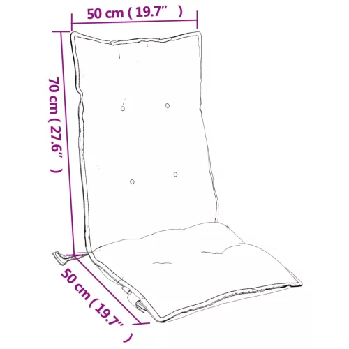4 db szürke oxford-szövet magas háttámlájú székpárna