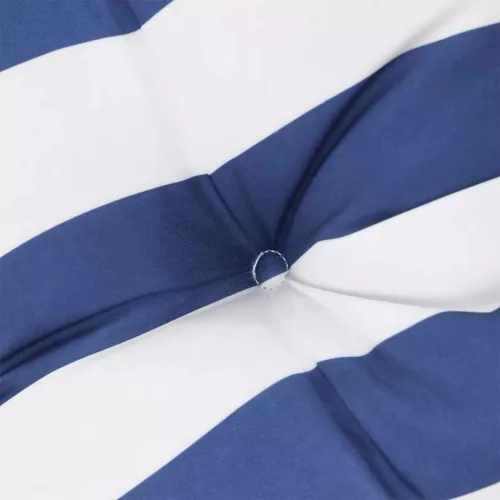 2 db kék és fehér csíkos szövet alacsony háttámlájú székpárna