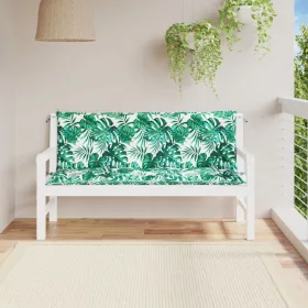   2 db levélmintás oxford szövet kerti padpárna 150 x 50 x 7 cm