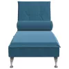 Kék bársony masszírozó dívány hengerpárnával