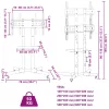 Görgős TV-állvány 32"-70" képernyőhöz max VESA 600x400 mm 50 kg