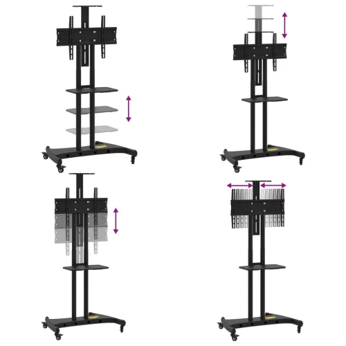 Görgős TV-állvány 32"-70" képernyőhöz max VESA 600x400 mm 60 kg
