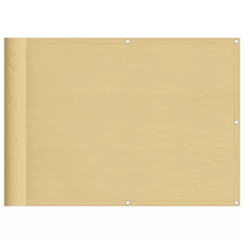 Homokszínű 100% oxford poliészter erkélyparaván 75 x 400 cm
