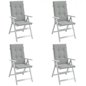   4 db világosszürke szövet magas háttámlájú székpárna 120x50x4cm