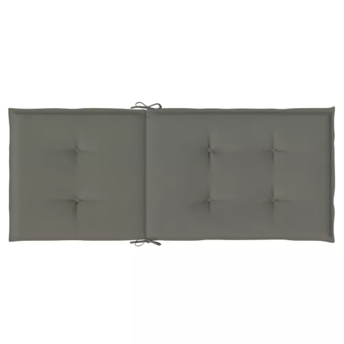 6 db sötétszürke szövet magas háttámlájú székpárna 120x50x4 cm