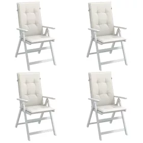   4 db krémszínű szövet magas háttámlájú székpárna 120x50x4 cm