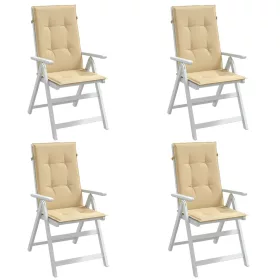   4 db melange bézs szövet magas háttámlájú székpárna 120x50x4 cm