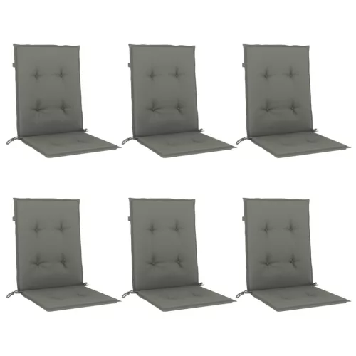 6 db melange sötétszürke szövet háttámlás székpárna 100x50x4 cm